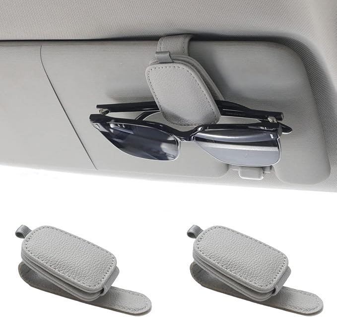 AALFA Sunglasses Holders Universal Fit Leather Clips for Easy Access Magnetic Flap Elastic Cloth Premium Auto Accessories