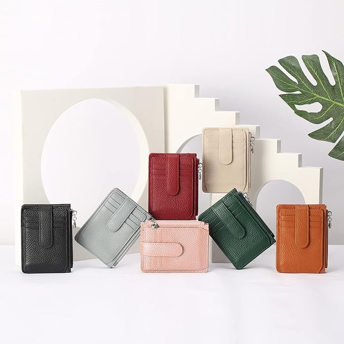 Slim Wallet for Women Genuine Leather Card Holder Thin Womens RFID Blocking Small Wallets