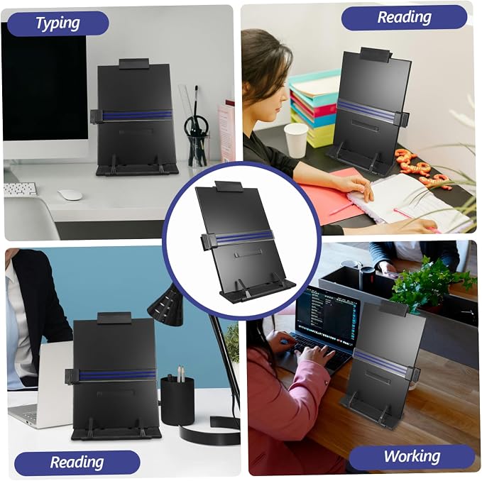 LALAFINA Adjustable Reading Stand Document Holder Page Holders for Reading for Books Magazines