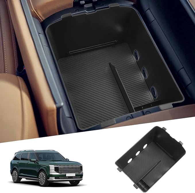 SHAOHAO for 2026 Hyundai Palisade Center Console Organizer Fit for 2026 Hyundai Palisade Accessories Console Tray, 2026 Palisade LX3 Buttom Middle Console Armrest Stoage Box (Only for 7-Seat)