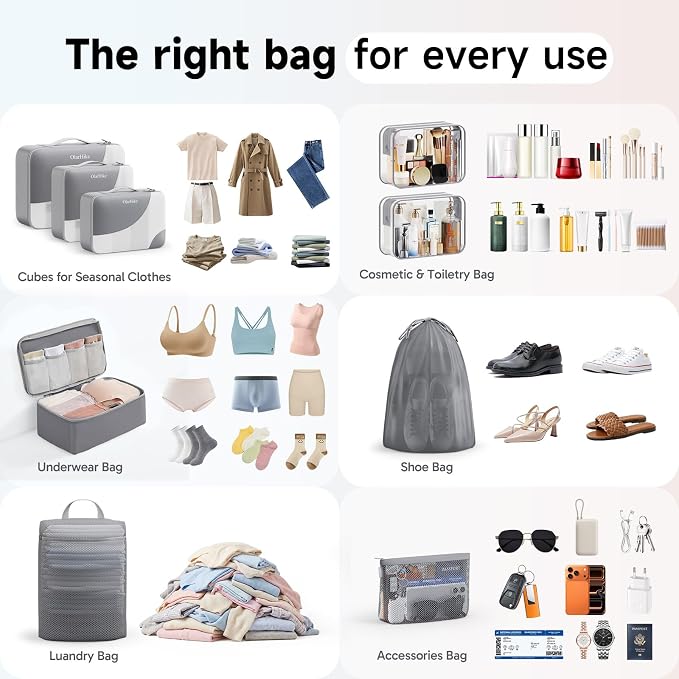 9 Set Packing Cubes for Travel, Gifts for Women Mom,Anti-Tearing Suitcase Organizer,OlarHike Vacation Essentials & Accessories for Cruise Ship