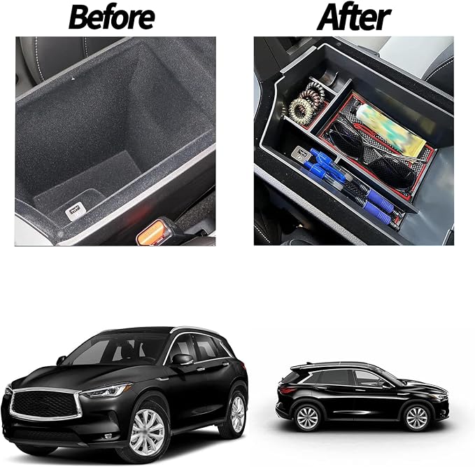 Gah for Infiniti QX55 QX50 Center Console Armrest Storage Box compatible with Infiniti QX50 2018 2019 2020 2021 2022 2023 Infiniti QX55 2022 2023 Tray Insert Organizer Glove Pallet Accessories (red)