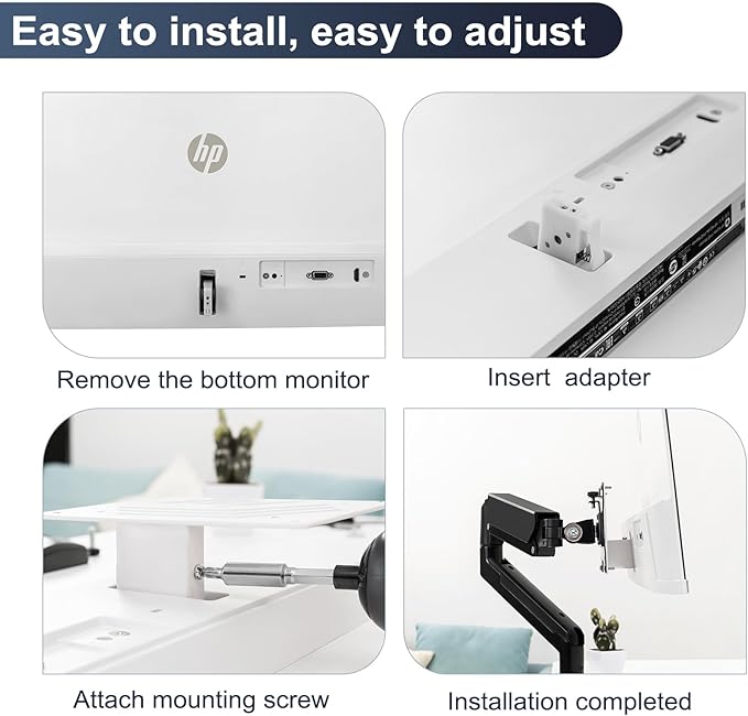 Wall Mount VESA Adapter Bracket Compatible with HP M Series Monitors M22f M24f M24fd M24fw M24fwa M27f M27fd M27fq M27fw M27fwa M32f 524sa 524sw 524sf 527sa 527sw 527sf and 532sf