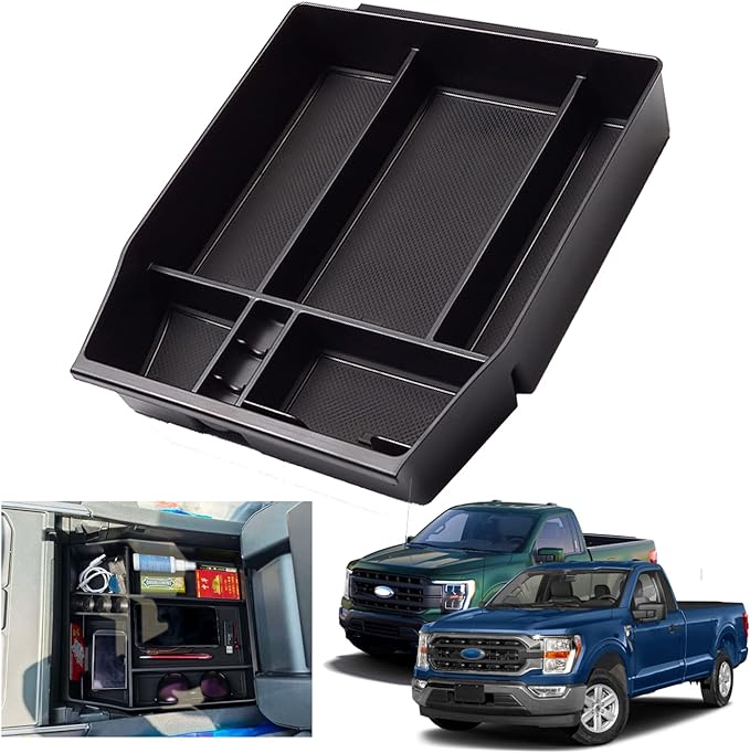 2024 2025 F150 Console Tray Center Console Organizer Tray for 2025 2022 2023 2024 Ford F150 Raptor Center Armrest Storage Box for Ford F150 2022 Accessories Armrest Storage Box((See Picture 2 & 3))