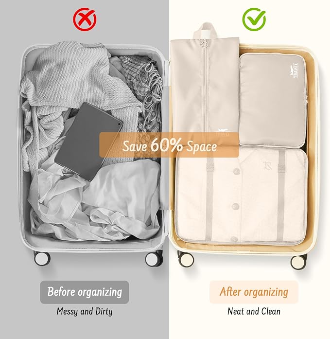 8 Set Packing Cubes for Travel Suitcase Organizer Bags Luggage Packing Cubes Set Travel Essentials Accessories Gifts for Women