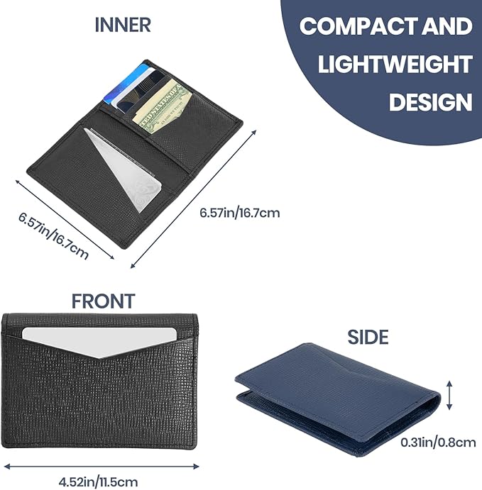 OLEIW Genuine Leather Minimalist Wallet: Slimfold Design for Front Pocket Comfort, Featuring Quick-Access ID Window & Secure RFID Blocking – The Ultimate Balance of Premium Texture and Daily Utility