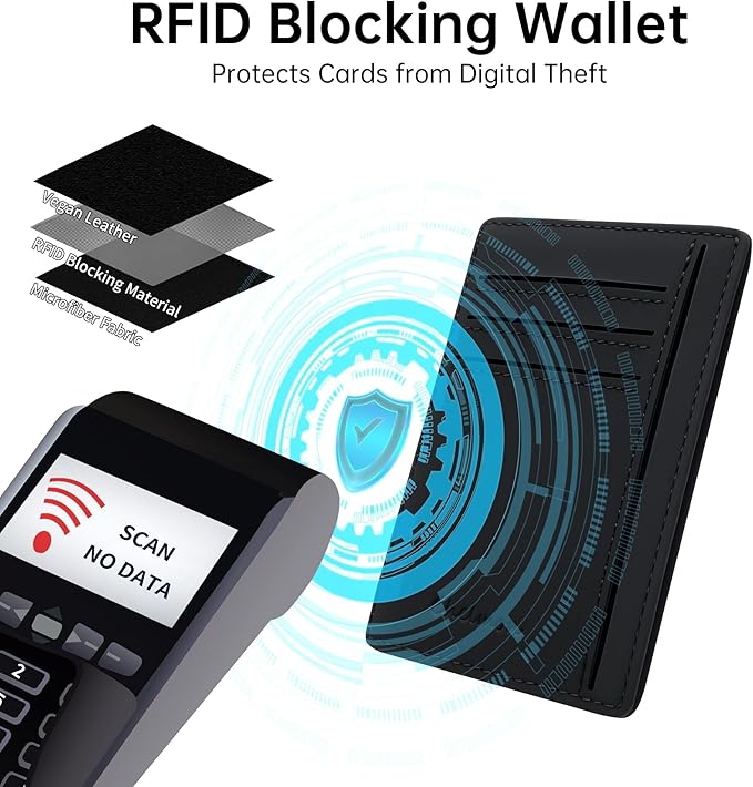 Chelmon Slim Wallet for Men, Minimalist Front Pocket RFID Blocking Credit Card Holder