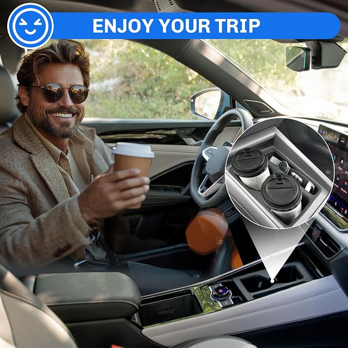SXCY for 2025 2026 VW Tiguan Accessories Cup Holder Insert Silicone Cup Holder Limiter 2025 2026 Tiguan Drink Holder Adapter Non-Slip Drink Stopper Stabilizer