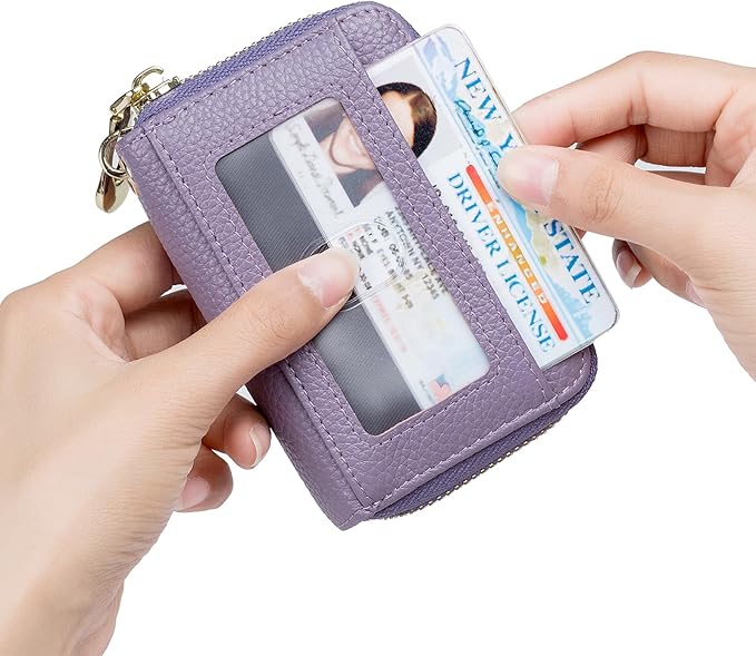 imeetu Rfid Credit Card Holder,Genuine Leather Businese Card Case,Rfid Blocking Wallet for Women & Men