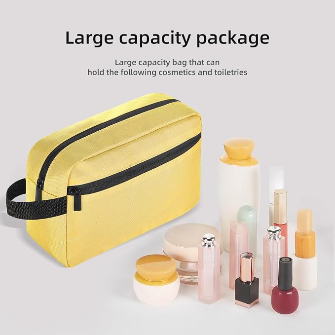 Icramsy Travel Toiletry bag Toiletry bag for women men Hanging Cosmetic bag Travel accessories for Women Men (Yellow)