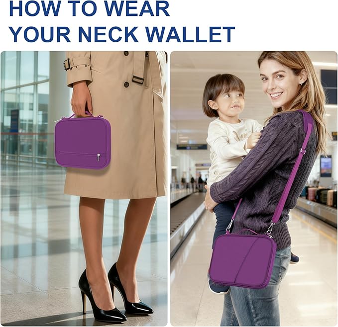 EcoVision Family Passport Holder for Travel with RFID Blocking, Traveling Essentials Organizer Pouch Bag, Light Passport Wallet for Travel Must Haves Accessories for Women Men