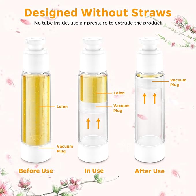 13 Pack Big Travel Size Containers, 1.7/1/0.5oz Clear Airless Pump Bottles, TSA Approved Skincare Empty Leak Proof Bottles Refillable Jars for Travel or Home Toiletries, Lotion, Liquid, Cream