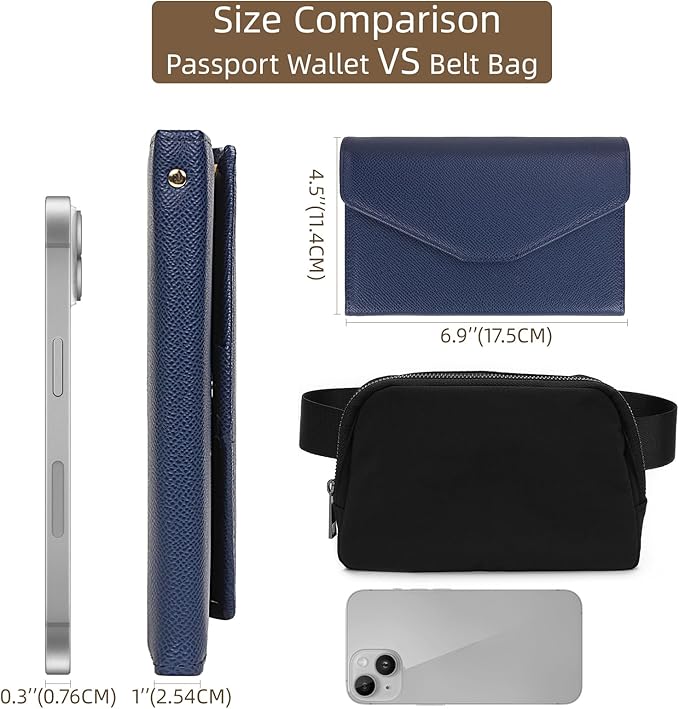 ZOPPEN Mulit-purpose Rfid Blocking Passport Holder Travel Wallet (Ver.4) Passport and Vaccine Card Holder ComboTri-fold Document Organizer Travel Essentials