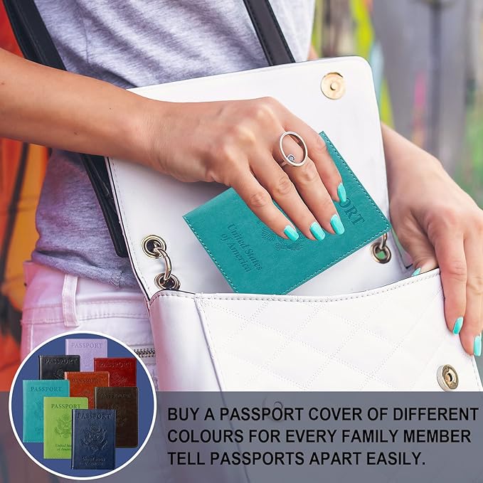 TIGARI Passport Holder for Travel Women Men, Valentines Day Gifts PU Leather Wallet Cover Case Sleeve, Waterproof Protected Document Organizer, Vacation Plane Cruise Travel Essentials