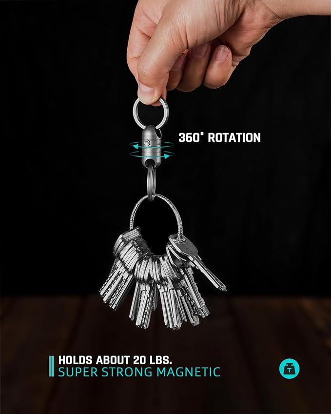 TISUR Magnetic Quick Release Keychain,Titanium Detachable Key Chain Rings Holder Connector for Men Car Keys