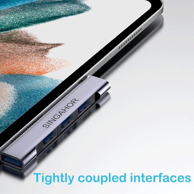 USB C Hub, 4-Port USB Splitter, USB Hub for Laptop with 1 USB 3.0 Port and 3 USB 2.0 Ports for MacBook Air/Pro, iPad Pro, PC and More Type C Device