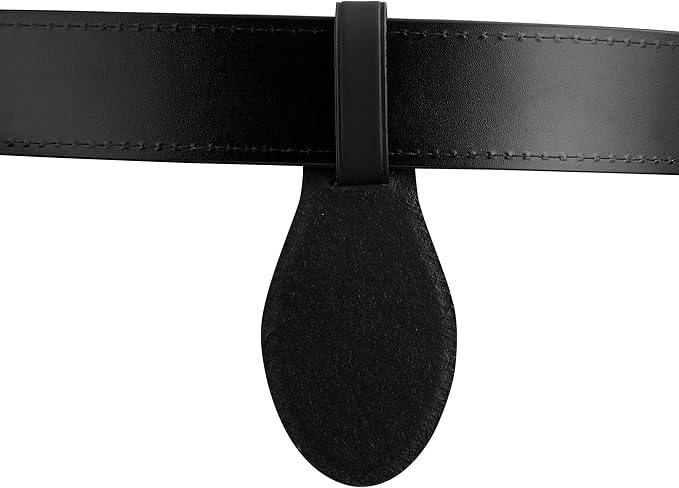 Perfect Fit Leather Key Holder Duty Belt Keychain Key Strap Keyring Holder with Black Leather Flap and Black Hardware