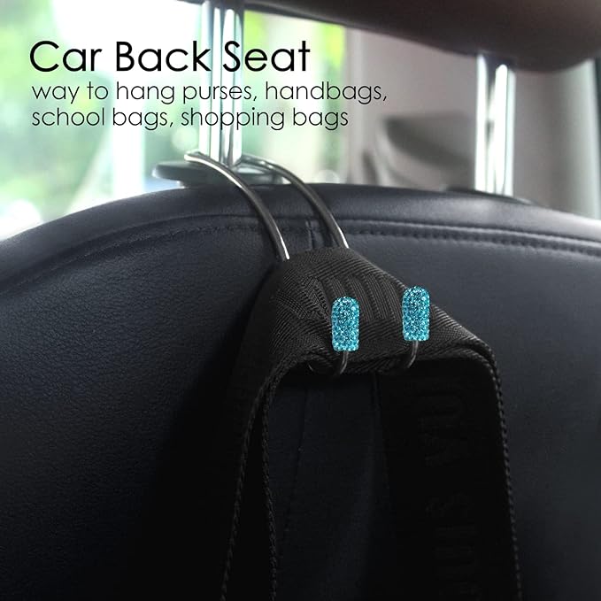 Guoord Bling Auto Hooks,Car Hangers Organizer Seat Headrest Hooks，Bag Organizers Rack and Hanger, Heavy-Duty Car Seat Hooks, Backseat Storage Hooks, Universal for SUV Truck Vehicle 2 Pack