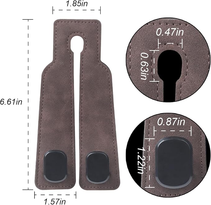 Car Seat Hooks for Headrest, Car Purse Hook & Back Storage Hook, Zinc Alloy & Suede Material Heavy Duty Car Hooks for Purses and Bags,Universal Fit for Most Vehicles (Brown-2 Pack)