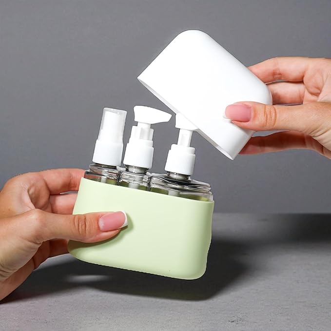 Travel Bottle Set – TSA Approved, Leakproof Toiletry Kit for Carry-On, Refillable Containers for Spring & Summer Travel (Sage Green)