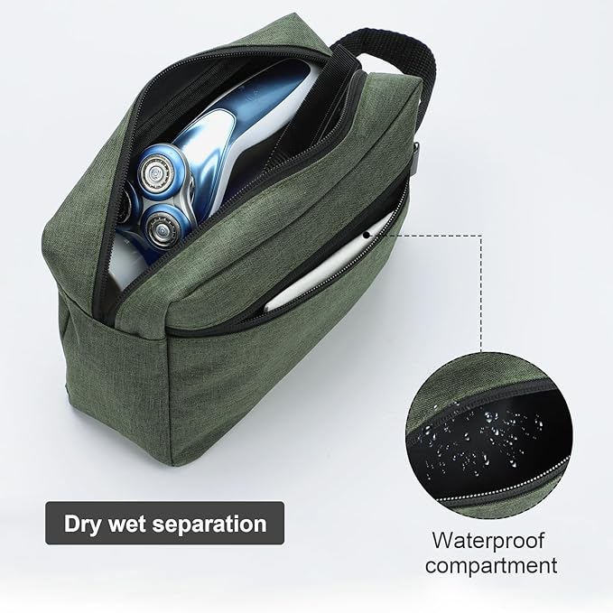 Etercycle Toiletry Bag for Men, Portable Travel Toiletry Organizer Bag,Shaving Bag for Toiletries Accessories (Army Green)