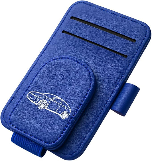 Model Y Sunglass Holder Clip Compatible with Tesla Model Y Juniper Interior Accessories Organizer Eyeglass Hanger Visor Ticket Card Decor Sunglasses Holders Part De Decorations (Blue)