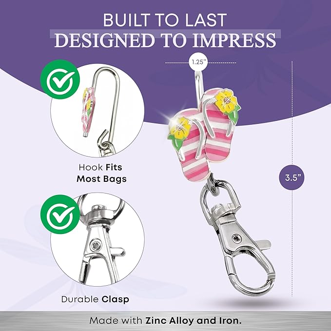 Women’s Bag Charm Key Finder, Car Keychain Hook, Cute Purse Organizer & Tote Bag Accessories, Gifts for Mom - Original