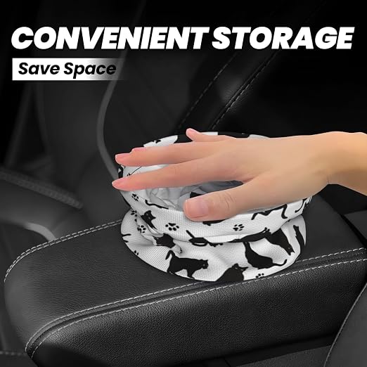 Small Car Trash Can, Cute Black Cat Design Hanging Foldable Car Trash Bag, Waterproof Leakproof Garbage Bin, Car Interior Organizer Accessories