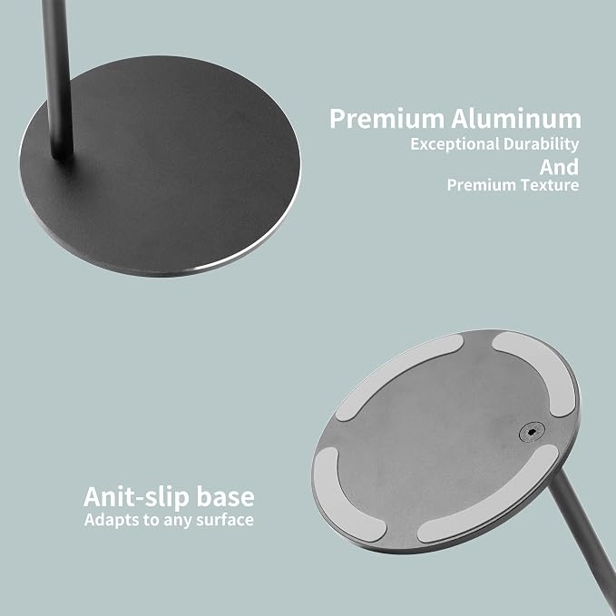 Aluminum Alloy Headphone Stand for Desk with Non-Slip Base - Universal headset stand Compatible with Over-Ear, On-Ear and Neckband Headphones (Black)