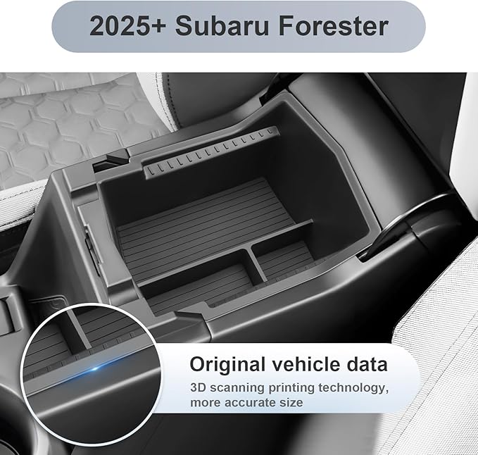 SKTU for 2025 2026 Subaru Forester Accessories Center Console Organizer for 2025 2026 Subaru Forester (Base/Premium/Sport/Limited/Touring) Console Tray 2025 2026 Forester ABS Middle Console Organizer