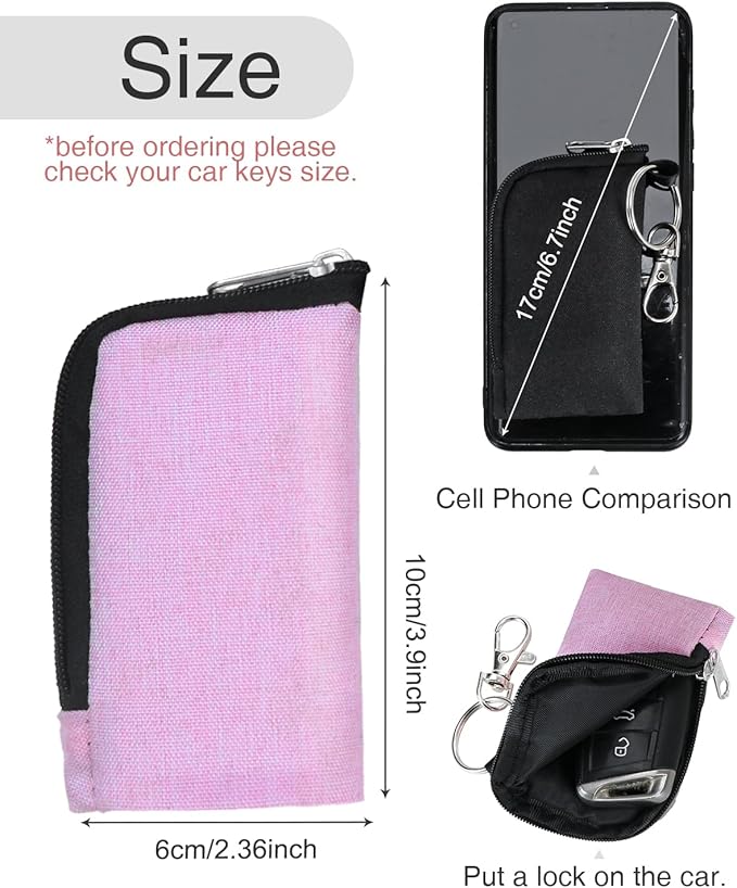 Meiiy Car Key Fob Cover,Car Key Holder Keychain Car Key Case Car Key Sleeve Pouch Small Zipper Bag With Keychain