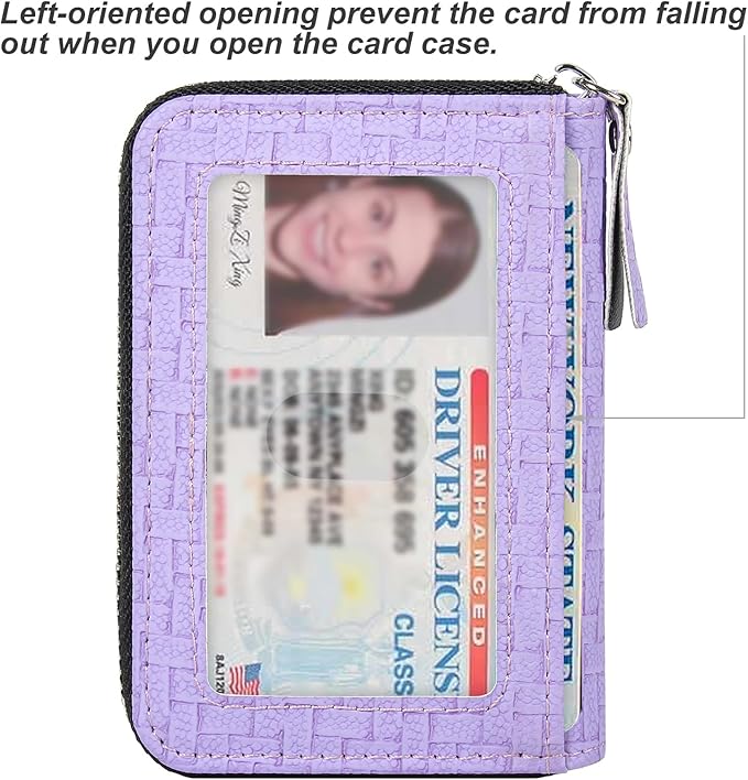 EcoVision Credit Card Holder RFID Card Case Wallet, Small Accordion Zipper Card Case Holder, Card Organizer Case for Women Men