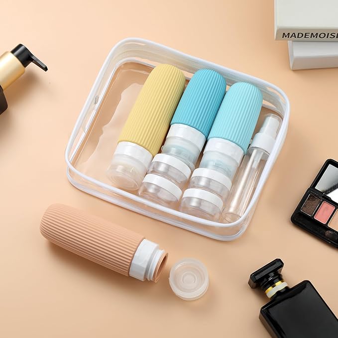 Mrsdry 16 Pack Travel Bottles Set, TSA Approved Leak Proof Silicone Squeezable Containers for Toiletries, Refillable Travel Accessories for Conditioner, Shampoo, Lotion & Body Wash Accessories