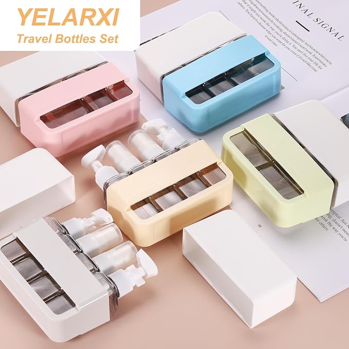 Travel Toiletries Bottles Set, Reusable 3-in-1 Kit Liquid Bottles Containers Leak Proof Spray & Lotion with Labels - Fitting for (Travel/Hotel/Gym/Perfume), 3Pcs & 50/100ml & Green