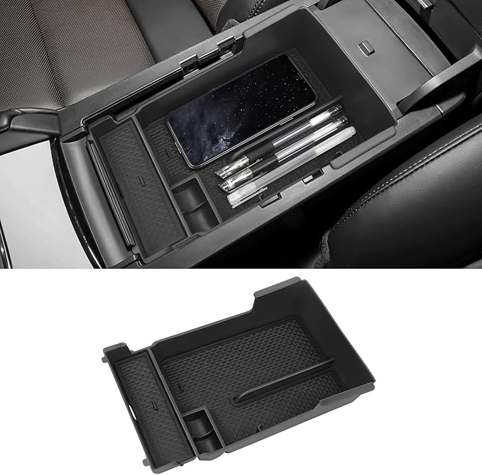 Center Console Organizer Tray Compatible with Mazda 3 Accessories 2019-2025 2026 Armrest Storage Box ABS Console Insert Tray Container