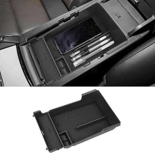 Center Console Organizer Tray Compatible with Mazda 3 Accessories 2019-2025 2026 Armrest Storage Box ABS Console Insert Tray Container