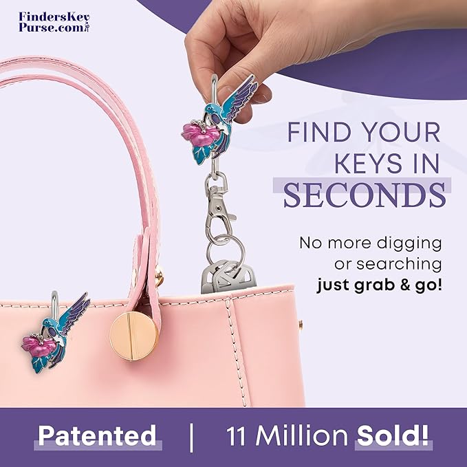 Women’s Bag Charm Key Finder, Car Keychain Hook, Cute Purse Organizer & Tote Bag Accessories, Gifts for Mom - Original