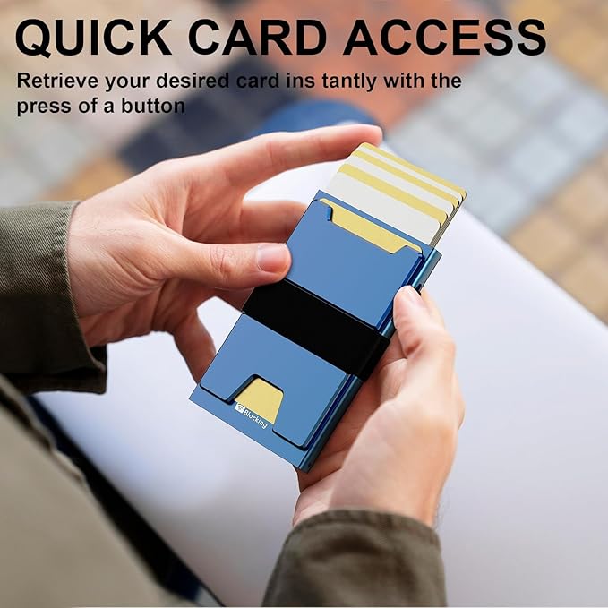 furid Smart Card Wallet for Men Slim: Minimalist Wallet For Men - RFID Blocking Pop Up Front Pocket Wallet, Metal Wallet 11 Card Holder