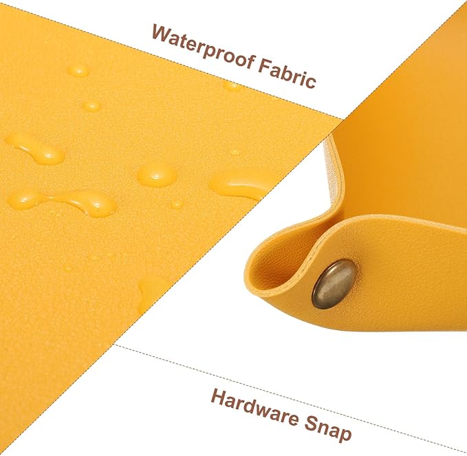 uxcell 3 Pack PU Leather Tray, Jewelry Tray for Women and Men, Glossy Leather Desk Organizer Portable Catchall Tray for Jewelry Key Coin Watch Wallet, Yellow