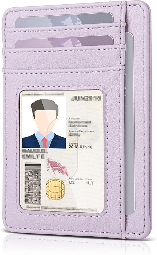 Teskyer Slim Wallet for Men, Minimalist Front Pocket RFID Blocking Leather Wallet Credit Card Holder for Men & Women
