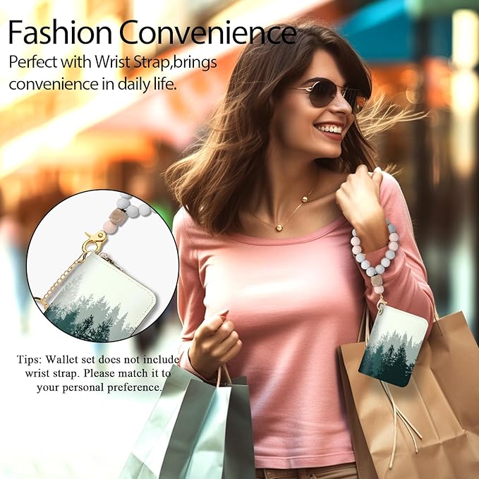 Credit Card Holder RFID Wallet, Small Card Holder Wallet for Women with Keychain Zipper, Funny Leather Print Credit Card Wallets Accordion Gift