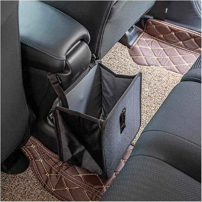Osilly Foldable Car Trash Bin, Oxford Cloth Hanging Garbage Bag Organizer, 1.85 Gallon Capacity, Leak-Proof Waterproof Auto Storage Container, Interior Accessories