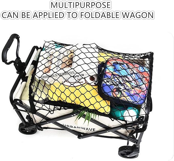 Cargo Net for SUV with Hooks, Adjustable Highly Elastic Storage Organizer Net for Car, Pickup Trucks,Mesh Organizer 3.3'x2' Stretches to 6'x4', Black