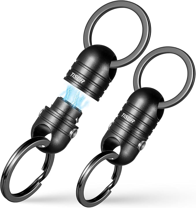 TISUR Quick Release Keychain, Magnetic Key Holder Keyring Connector, Detachable Key Chain Rings for Men Women Car Keys