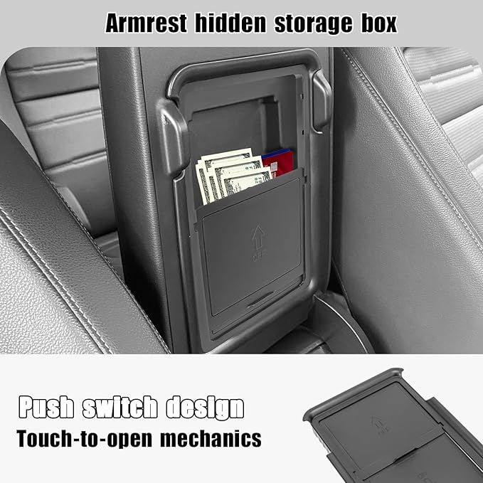 3PCS Center Console Organizer Compatible with 2026 2025 2024 2023 Honda CRV Armrest Storage Box Armrest Hidden Storage Box Secret Compartment Insert Tray Interior Accessories