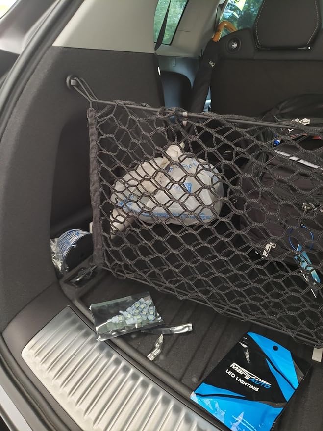 Rear Trunk Organizer Cargo Net for Acura MDX 2014–2020 – (2in1) Envelope/Floor Style Cargo Net for SUV–Premium Mesh Car Trunk Organizer Vehicle Carrier Storage–Compatible with MDX
