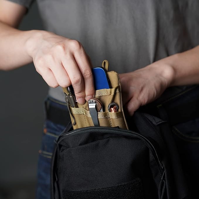 VIPERADE VE1 Pocket Organizer, EDC Pouch for Men, EDC Organizer Storage EDC Gears, Multitool Pocket Pouch Hold Your Flashlight/Pocket Knife, Pen, Notebook