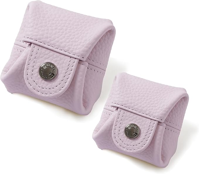 Cockatoo Genuine Leather Coin Pouch Change Holder, Mini Snap Pocket Wallet for Men Women (Macaron Pink, Small)