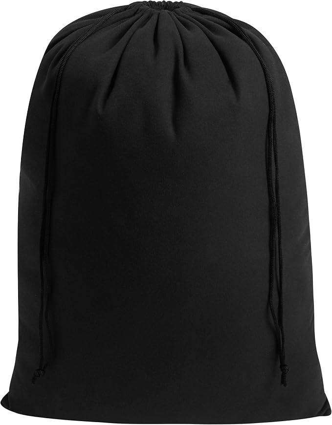 Premium Microfiber Drawstring Bags (Set of 5) – Multipurpose Travel Storage Pouches for Cords, Toiletries, Jewelry, Shoes – Durable Organizer with Strong Drawstring Closure (Black, 12 x 16 Inches)