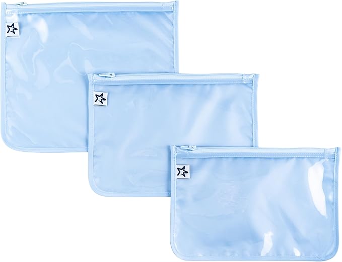 Tiny Twinkle Diaper Bag Organizing Pouches|3 Pack Mess-Proof Clear Front Travel Organizer Bags&TSA Approved Toiletry Bag Set for Baby and Mom Essentials